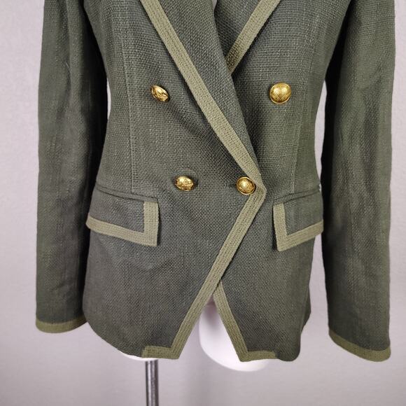 Veronica Beard Edison Dickey Jacket Olive Green Double Breasted Size 8 - Picture 10 of 16